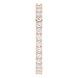 10K Gold Round Natural Diamond Shared-Prong Eternity Band – 1.75 mm Stones - Rose Gold - view 4