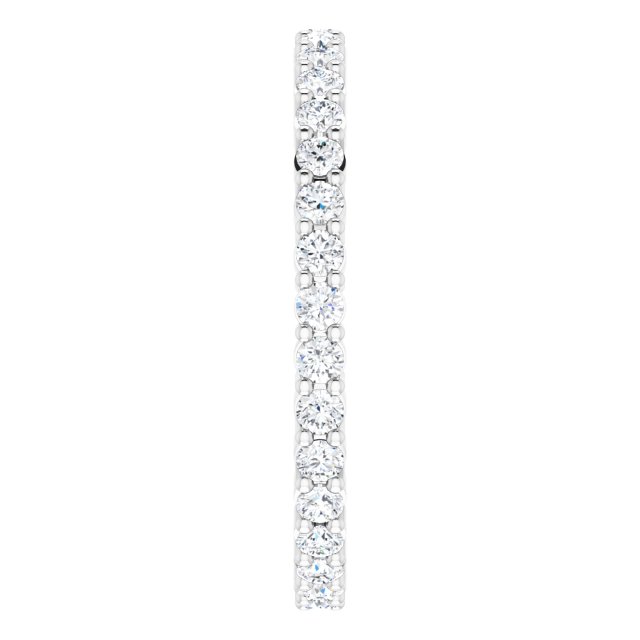 10K Gold Round Lab-Grown Diamond Shared-Prong Eternity Band – 1.75 mm Stones - White Gold - view 4