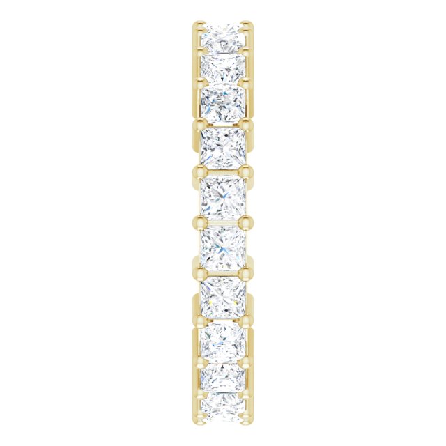 14K Gold Square Lab-Grown Diamond Shared-Prong Eternity Band – 2.5x2.5 mm Stones - Yellow Gold - view 4