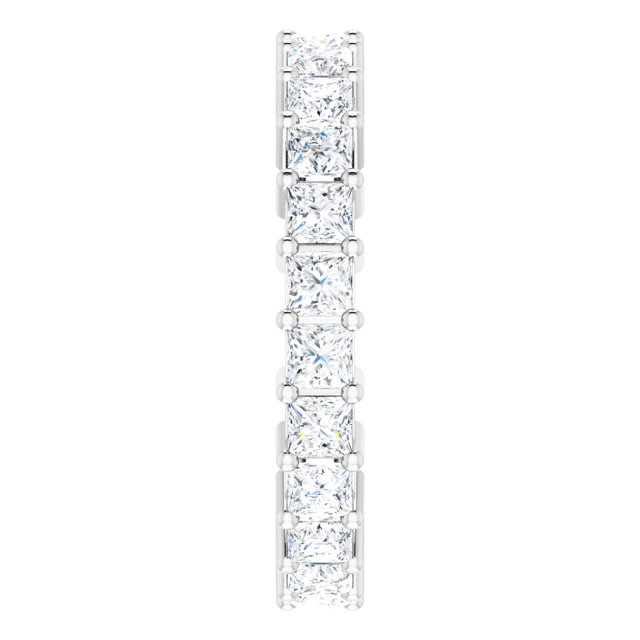 10K Gold Square Lab-Grown Diamond Shared-Prong Eternity Band – 2.5x2.5 mm Stones - White Gold - view 4