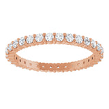 10K Gold Round Lab-Grown Diamond Shared-Prong Eternity Band – 1.75 mm Stones - Rose Gold - view 3