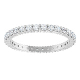 10K Gold Round Lab-Grown Diamond Shared-Prong Eternity Band – 1.75 mm Stones - White Gold - view 3