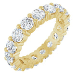 10K Gold Round Natural Diamond Shared-Prong Eternity Band – 3.75 mm Stones - Yellow Gold
