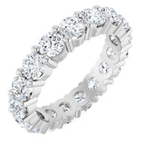 10K Gold Round Natural Diamond Shared-Prong Eternity Band – 3.75 mm Stones - White Gold
