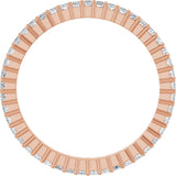 10K Gold Square Lab-Grown Diamond Shared-Prong Eternity Band – 1.25x1.25 mm Stones - Rose Gold - view 2