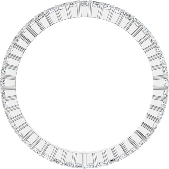 10K Gold Square Lab-Grown Diamond Shared-Prong Eternity Band – 1.25x1.25 mm Stones - White Gold - view 2