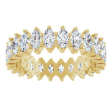 14K Gold Marquise Lab-Grown Diamond Shared-Prong Eternity Band – 4.5x2.5 mm Stones - Yellow Gold - view 3