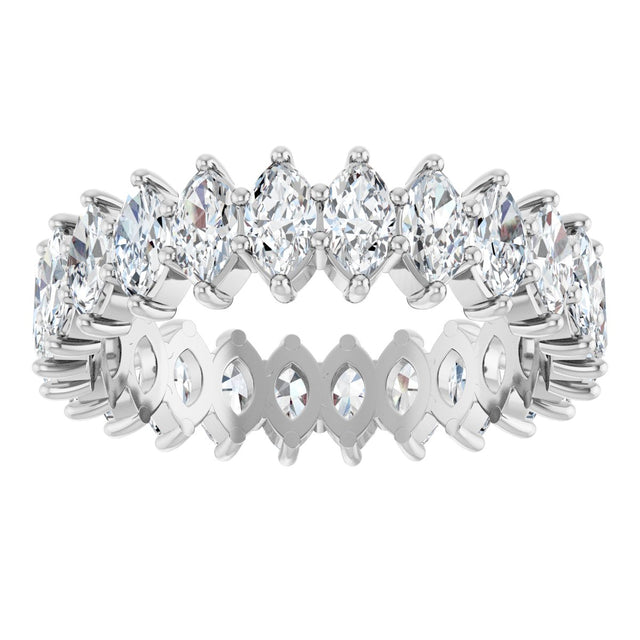 Platinum Marquise Lab-Grown Diamond Shared-Prong Eternity Band – 4.5x2.5 mm Stones - view 3