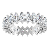 14K Gold Marquise Lab-Grown Diamond Shared-Prong Eternity Band – 4.5x2.5 mm Stones - White Gold - view 3