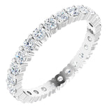 10K Gold Round Lab-Grown Diamond Shared-Prong Eternity Band – 2.25 mm Stones - White Gold
