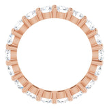 10K Gold Round Natural Diamond Shared-Prong Eternity Band – 3.5 mm Stones - Rose Gold - view 2