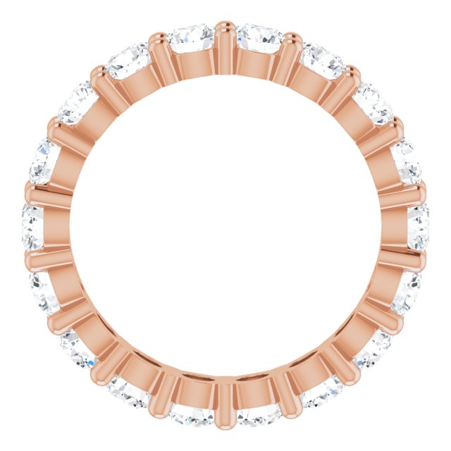 10K Gold Round Lab-Grown Diamond Shared-Prong Eternity Band – 3.5 mm Stones - Rose Gold - view 2