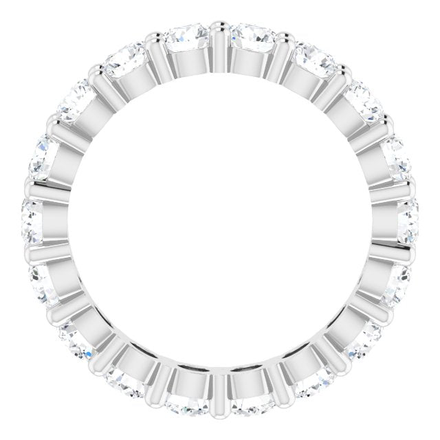 10K Gold Round Lab-Grown Diamond Shared-Prong Eternity Band – 3.5 mm Stones - White Gold - view 2