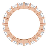 10K Gold Square Natural Diamond Shared-Prong Eternity Band – 3.25x3.25 mm Stones - Rose Gold - view 2