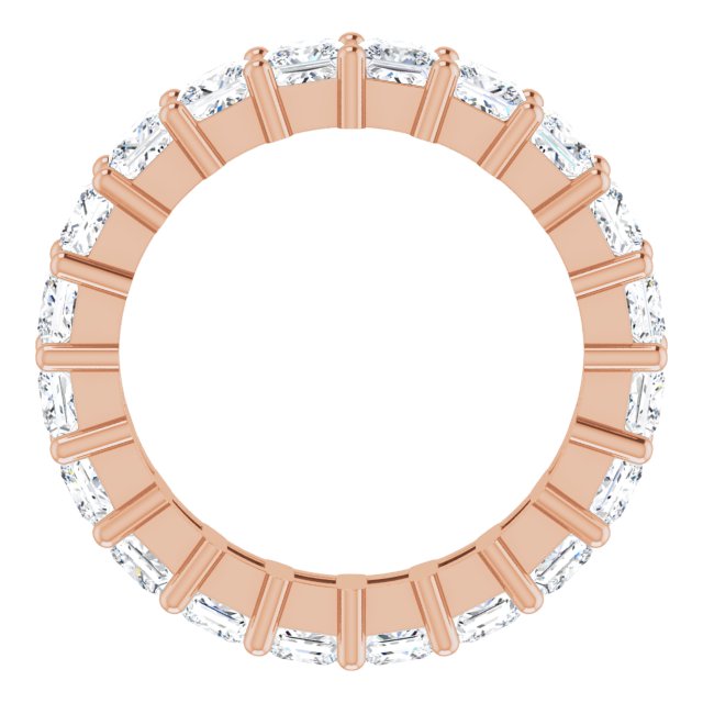 10K Gold Square Natural Diamond Shared-Prong Eternity Band – 3.25x3.25 mm Stones - Rose Gold - view 2