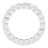 10K Gold Square Natural Diamond Shared-Prong Eternity Band – 3.25x3.25 mm Stones - White Gold - view 2
