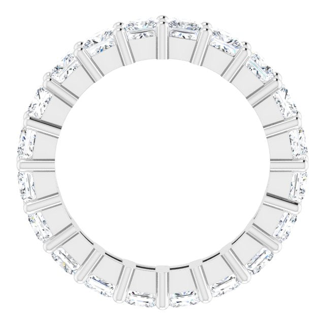 10K Gold Square Natural Diamond Shared-Prong Eternity Band – 3.25x3.25 mm Stones - White Gold - view 2