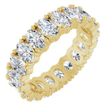 14K Gold Oval Lab-Grown Diamond Shared-Prong Eternity Band – 5x3 mm Stones - Yellow Gold