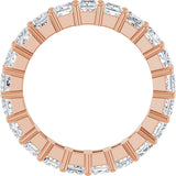10K Gold Square Natural Diamond Shared-Prong Eternity Band – 3x3 mm Stones - Rose Gold - view 2