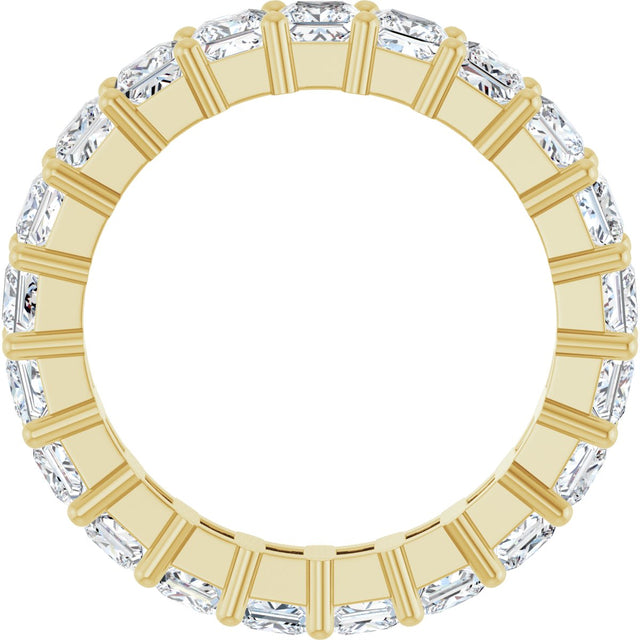 14K Gold Square Lab-Grown Diamond Shared-Prong Eternity Band – 3x3 mm Stones - Yellow Gold - view 2