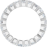 10K Gold Square Lab-Grown Diamond Shared-Prong Eternity Band – 3x3 mm Stones - White Gold - view 2