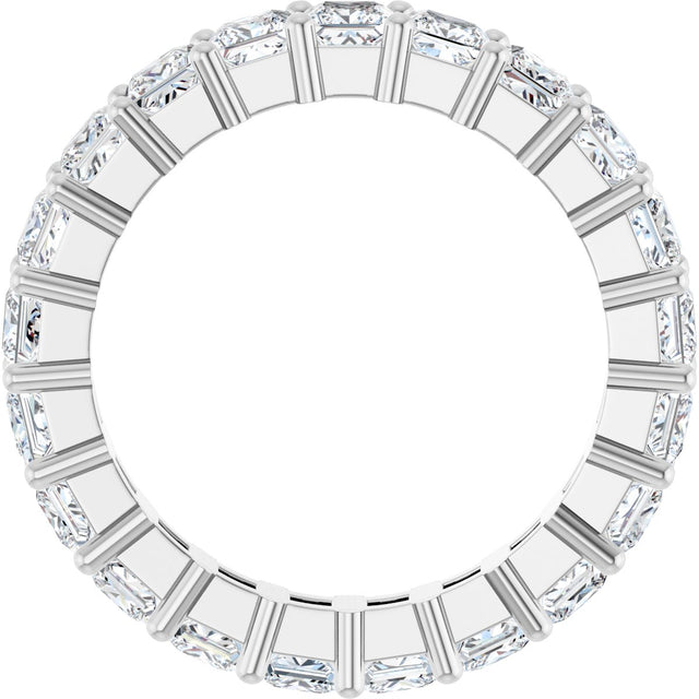 10K Gold Square Lab-Grown Diamond Shared-Prong Eternity Band – 3x3 mm Stones - White Gold - view 2