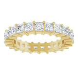 14K Gold Square Lab-Grown Diamond Shared-Prong Eternity Band – 2.75x2.75 mm Stones - Yellow Gold - view 3
