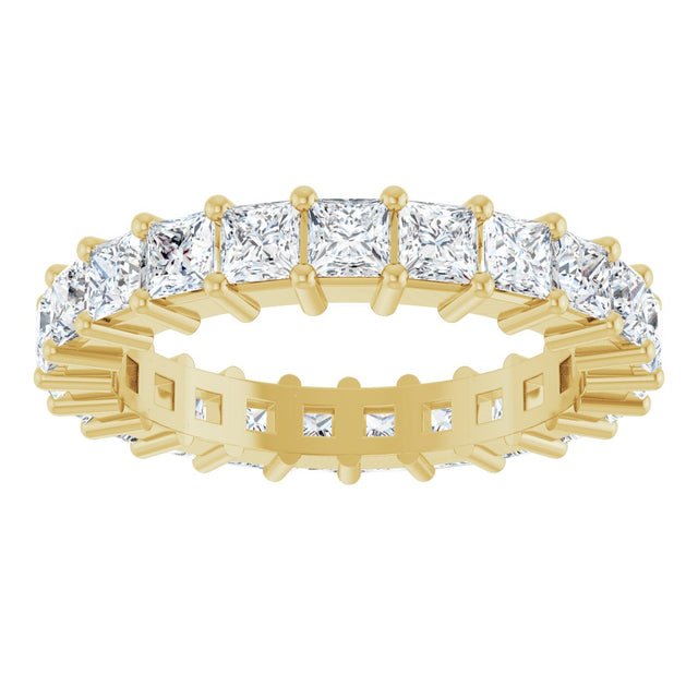 14K Gold Square Lab-Grown Diamond Shared-Prong Eternity Band – 2.75x2.75 mm Stones - Yellow Gold - view 3