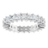 10K Gold Square Lab-Grown Diamond Shared-Prong Eternity Band – 2.75x2.75 mm Stones - White Gold - view 3