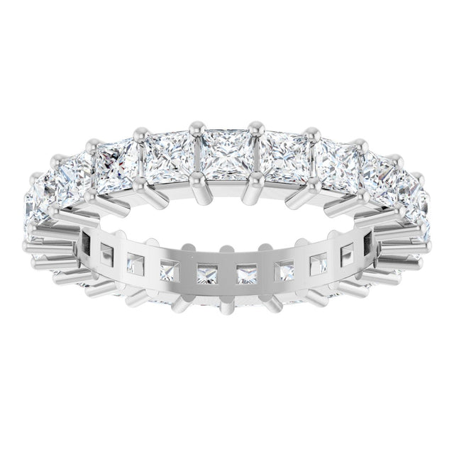 10K Gold Square Lab-Grown Diamond Shared-Prong Eternity Band – 2.75x2.75 mm Stones - White Gold - view 3
