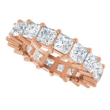 10K Gold Square Lab-Grown Diamond Shared-Prong Eternity Band – 3.75x3.75 mm Stones - Rose Gold - view 5