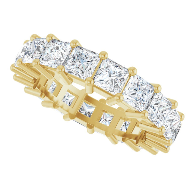10K Gold Square Natural Diamond Shared-Prong Eternity Band – 3.75x3.75 mm Stones - Yellow Gold - view 5
