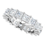 10K Gold Square Lab-Grown Diamond Shared-Prong Eternity Band – 3.75x3.75 mm Stones - White Gold - view 5