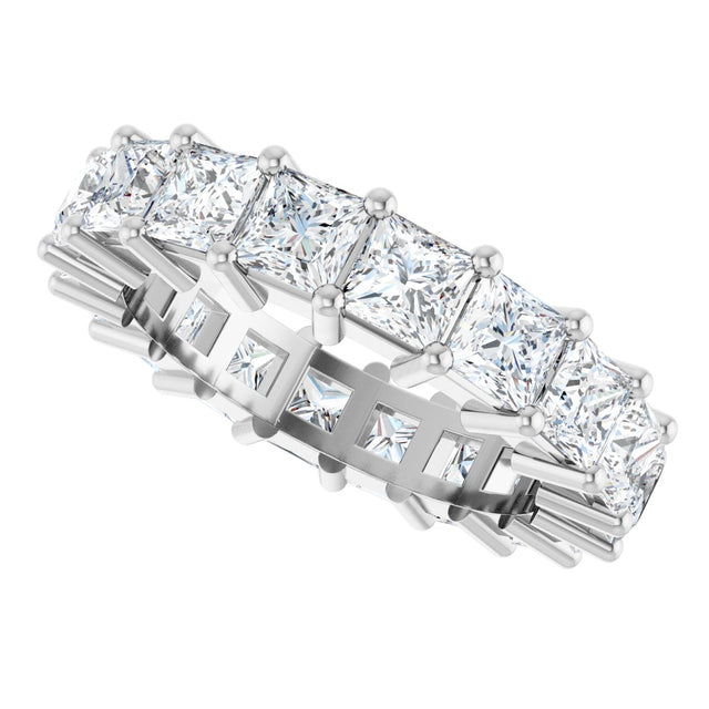 10K Gold Square Lab-Grown Diamond Shared-Prong Eternity Band – 3.75x3.75 mm Stones - White Gold - view 5