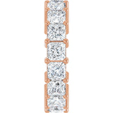 10K Gold Square Lab-Grown Diamond Shared-Prong Eternity Band – 4x4 mm Stones - Rose Gold - view 4