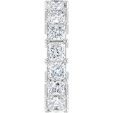 10K Gold Square Lab-Grown Diamond Shared-Prong Eternity Band – 4x4 mm Stones - White Gold - view 4
