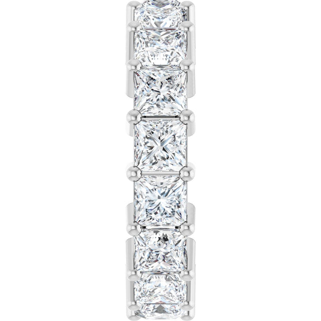 10K Gold Square Natural Diamond Shared-Prong Eternity Band – 4x4 mm Stones - White Gold - view 4