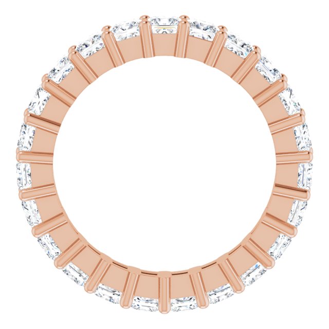 10K Gold Square Lab-Grown Diamond Shared-Prong Eternity Band – 2.75x2.75 mm Stones - Rose Gold - view 2