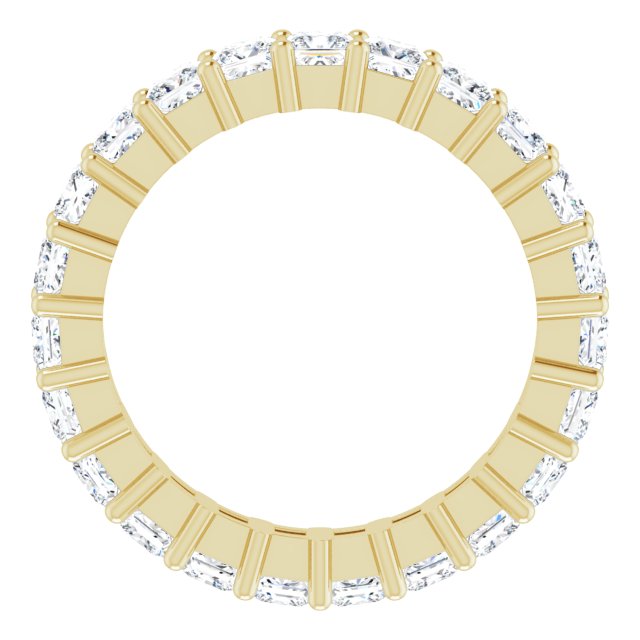 14K Gold Square Lab-Grown Diamond Shared-Prong Eternity Band – 2.75x2.75 mm Stones - Yellow Gold - view 2
