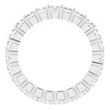 14K Gold Square Lab-Grown Diamond Shared-Prong Eternity Band – 2.75x2.75 mm Stones - White Gold - view 2