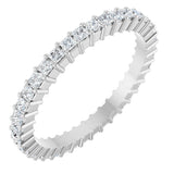 10K Gold Square Natural Diamond Shared-Prong Eternity Band – 1.5x1.5 mm Stones - White Gold