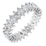 14K Gold Marquise Lab-Grown Diamond Shared-Prong Eternity Band – 4.25x2.25 mm Stones - White Gold