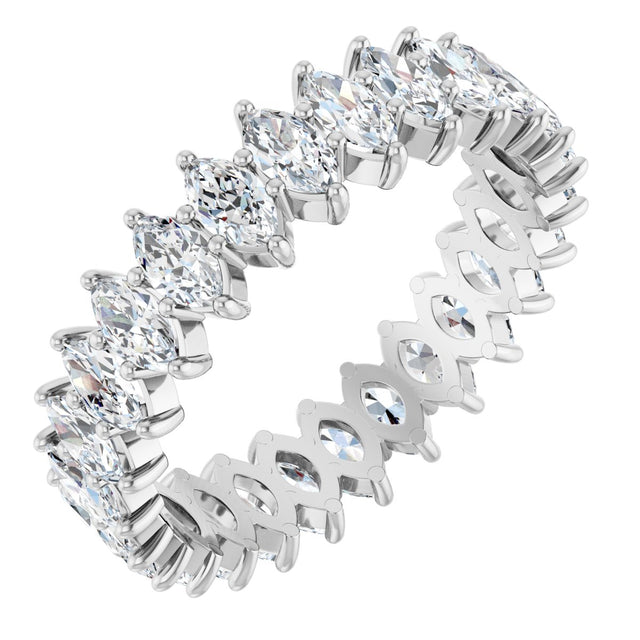 Platinum Marquise Lab-Grown Diamond Shared-Prong Eternity Band – 4.25x2.25 mm Stones