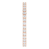 10K Gold Round Natural Diamond Shared-Prong Eternity Band – 1.5 mm Stones - Rose Gold - view 4