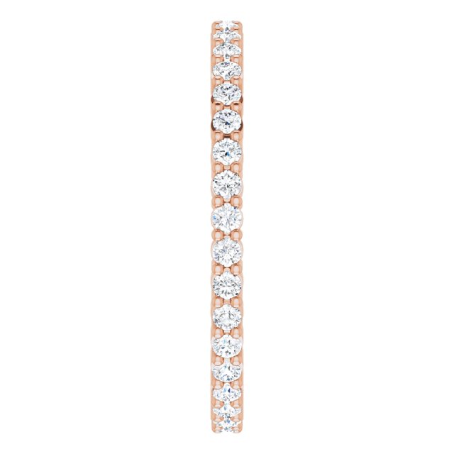 10K Gold Round Lab-Grown Diamond Shared-Prong Eternity Band – 1.5 mm Stones - Rose Gold - view 4