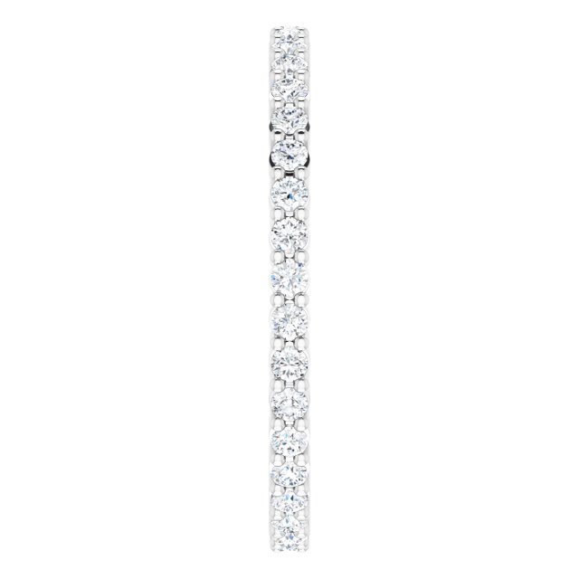 10K Gold Round Lab-Grown Diamond Shared-Prong Eternity Band – 1.5 mm Stones - White Gold - view 4