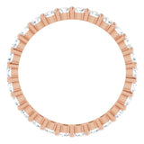 10K Gold Round Natural Diamond Shared-Prong Eternity Band – 2.25 mm Stones - Rose Gold - view 2