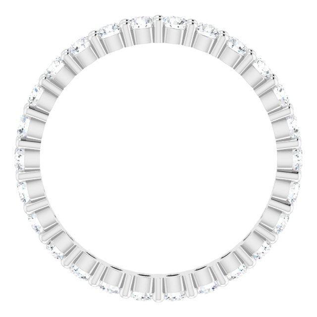 10K Gold Round Lab-Grown Diamond Shared-Prong Eternity Band – 2.25 mm Stones - White Gold - view 2