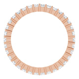 10K Gold Square Lab-Grown Diamond Shared-Prong Eternity Band – 1.75x1.75 mm Stones - Rose Gold - view 2