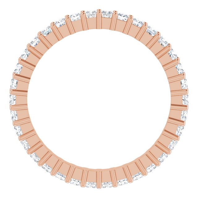 10K Gold Square Lab-Grown Diamond Shared-Prong Eternity Band – 1.75x1.75 mm Stones - Rose Gold - view 2